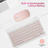 Bluetooth Keyboard and Mouse Combo Rechargeable Portable Wireless Keyboard Mouse Set for Apple iPad iPhone iOS 13 and Above Samsung Tablet Phone S...