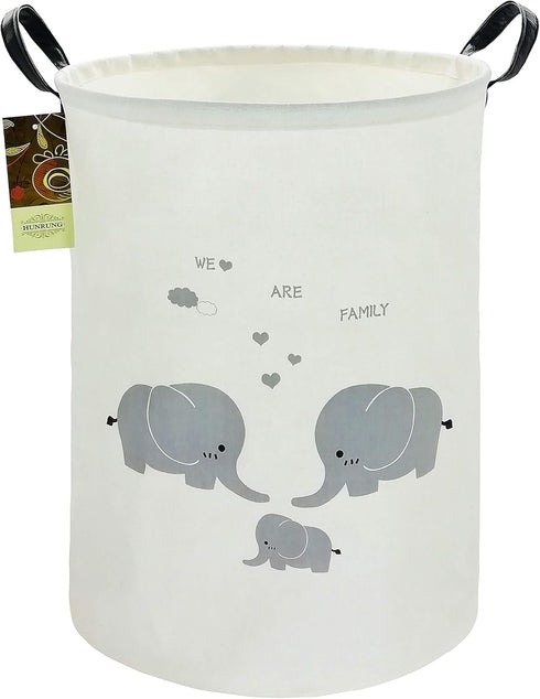 HUNRUNG Laundry Hamper,Large Canvas Fabric Lightweight Storage Basket Toy Organizer Dirty Clothes Collapsible Waterproof for College Dorms, Childr...