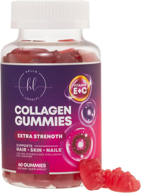 Collagen Peptides Gummies for Women & Men - Collagen Protein with Biotin, Extra Strength Hydrolyzed Collagen Peptides Gummy Supplement for Hair, S...