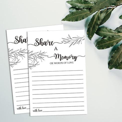 Share a Memory Card, Memorial Cards for Celebration of Life, Funeral Guest Book, Advice for The Bride, Wedding Favors, Graduation, Retirement, Goi...