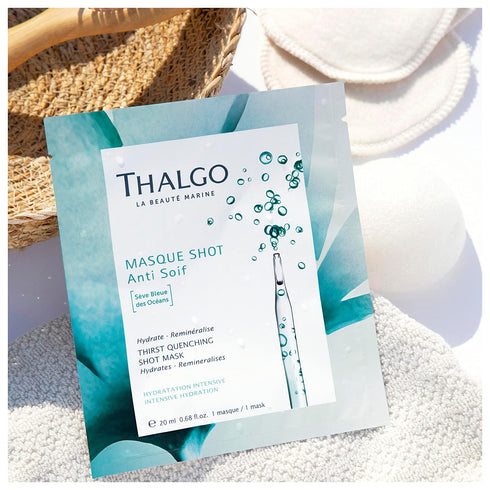 THALGO THALGO Marine Skincare, Thirst Quenching Shot Mask, Blue Ocean Sap and Hyaluronic Acid Face Mask, 1-Mask, 20ml, 0.68 fl. oz....