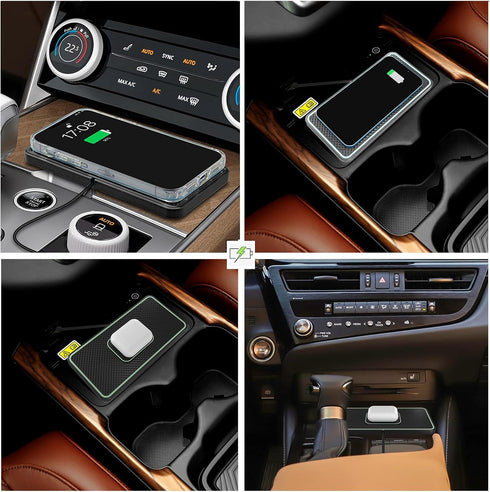 Wireless Charger,Wireless car Charger Charging pad 15W Fast Wireless Phone Charger Non Slip Charger pad Cell Phone Cordless Charger Charging mat g...