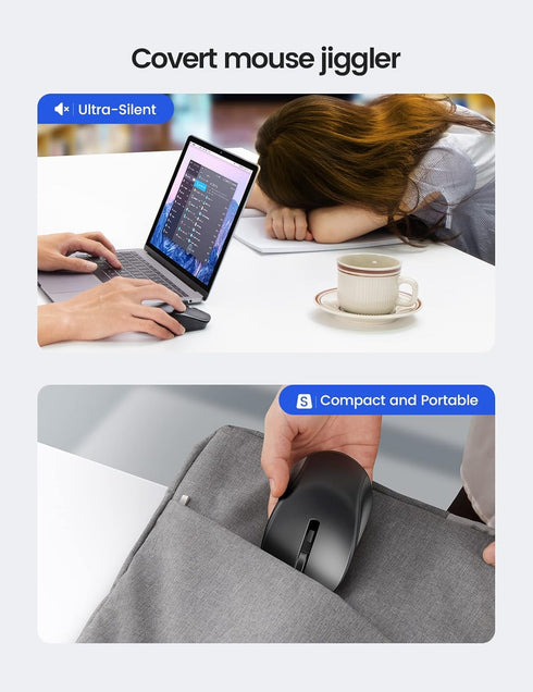 Covert Mouse Jiggler,2 in 1 Mouse with Jiggler, Undetectable Mouse Mover with ON/Off Switch, Drive Free,Simulate Mouse Movement to Keep Computer A...