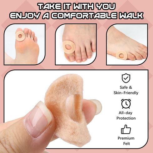 60 Pcs Felt Callus Cushions for Bottom of Foot Round Feet Corn Pads Adhesive Foot Callus Pads Soft Foot Callous Cushions Bulk for Women Men Feet T...