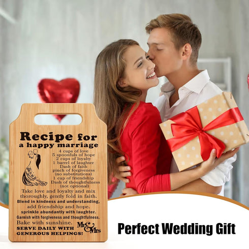 Wedding Gift for Couple Newlyweds 2024 - Bridal Shower Gifts Engagement Gifts for Couple, Wedding Kitchen Cutting Board, Bride to Be Gifts Mr and ...
