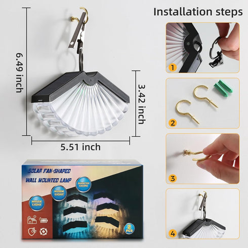 Solar Wall Lights,2 Lighting Modes Solar Fence Lights,Warm White & Color Glow LED Lights, Solar Lights for Garden,Patio,Deck Railing,Pool and Wall...