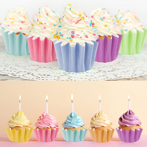 240 Pcs Grease-Resistant Mini Cupcake Liners Rainbow iridescence Heavy Duty Paper Muffin Baking Cups for Wedding Birthday Party Baby Shower(1.18 x...