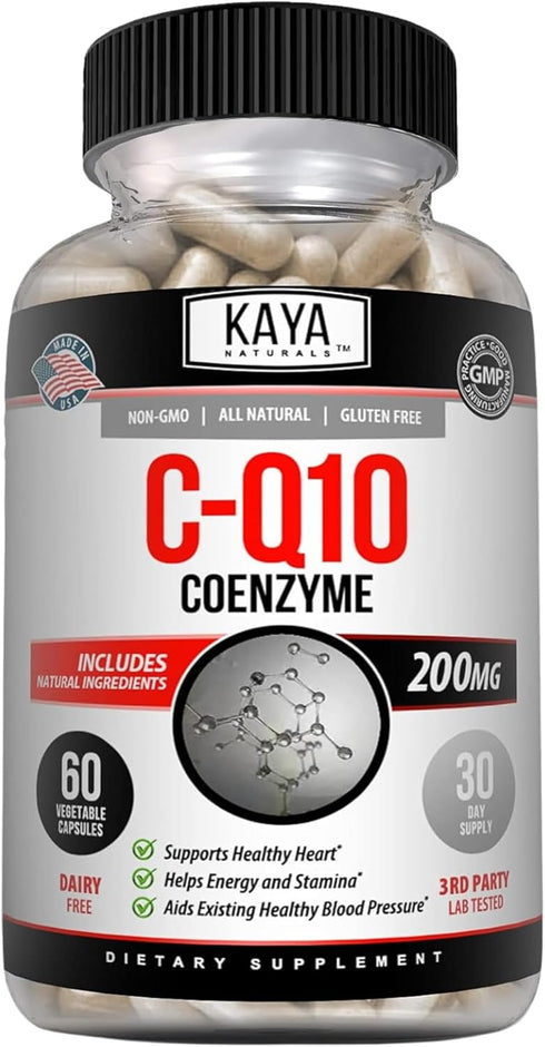 Kaya Naturals - CoQ10 Power Antioxidant Supplement for Vascular, Heart Health, Healthy Blood Pressure Levels, and Immune Function - Restores Daily...