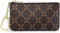 Luxury Zip Key Chain Pouch | Mini Coin Purse Wallet Card Holder with Clasp | for Men Women - Coated Canvas (Brown)...