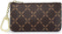 Luxury Zip Key Chain Pouch | Mini Coin Purse Wallet Card Holder with Clasp | for Men Women - Coated Canvas (Brown)...