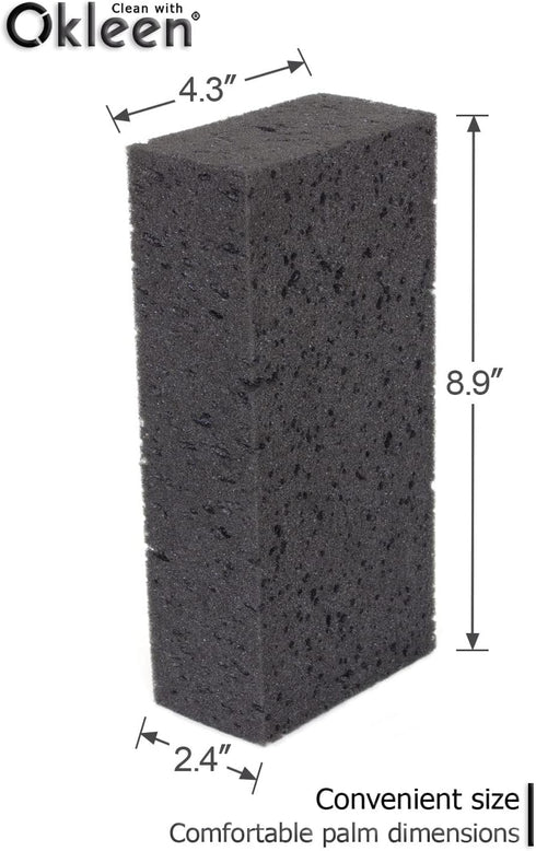 Big Sponge. Made in Europe. 6 Pack, Black. 8.9x4.3x2.4 Inch Extra Large Odorless Commercial Sponge for All Purpose Cleaning...