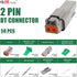 JRready DT Deutsch Connector 2 Pin IP68 Waterproof 6 Kits - ST6430-02-06 Automotive Electrical Wire Connectors with Size 16 Solid Contacts for Car...