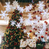 OuMuaMua Winter Christmas Hanging Snowflake Decorations, 12PCS Snowflakes Garland & 12PCS 3D Glittery Large White Snowflake for Christmas Winter W...
