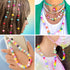 DULEFUN Pony Beads Bracelet Making Kit 24 Colors Kandi Pony Beads with Letter Alphabet Clay Heart Beads and Charms Hair Beads Braids for Women Gir...