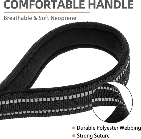 PUPTECK Reflective Short Dog Leash - 3 Packs 2.5ft/ 1.5ft/ 1ft Nylon Dog Leash with Strong Clip, and Soft Padded Handle, Durable Training Leash fo...