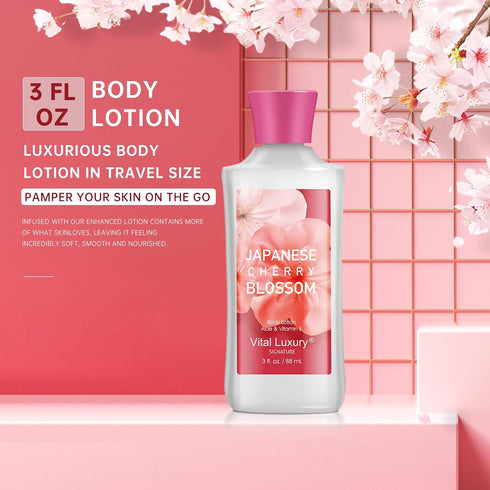 Bath and Body Gift Set for Women & Girls, Japanese Cherry Blossom Spa Set With Natural Extracts, 3PCS Set for - Shower Gel, Body Lotion, Body Mist...
