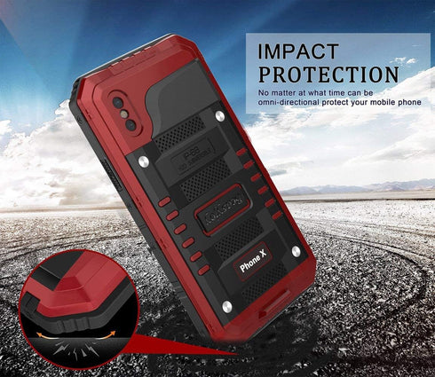 Beasyjoy for iPhone X iPhone 10 Metal Case Heavy Duty Aluminum Cover Waterproof with Screen Full Body Protector Shockproof Tough Rugged Durable Mi...