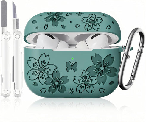 for Airpods Pro 2nd Generation Case - Butterfly Flowers Engraved Case for Airpods Pro Case Cover - Silicone Case Compatible with Airpods Pro 2 Cas...