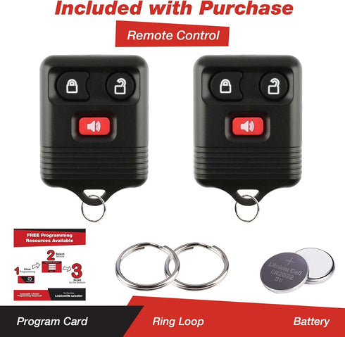 KeylessOption Keyless Entry Remote Control Fob Uncut Blank Car Ignition Key for GQ43VT11T, CWTWB1U345 (Pack of 2)...