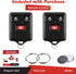 KeylessOption Keyless Entry Remote Control Fob Uncut Blank Car Ignition Key for GQ43VT11T, CWTWB1U345 (Pack of 2)...