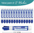 Dry Erase Markers, 12 Count Chisel Tip White board Markers, Blue Dry Erase Marker...
