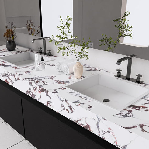 Marble Contact Paper for Countertops Cover -118''x15.7'' Peel and Stick Wallpaper - Removable Self Adhesive Thick Granite Vinyl Film Roll, Calacat...