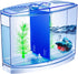 Mini Fish Tank with Divider, Small Beta Fish Tank Shrimp Tank Small Aquarium, 2/5 Gallon Double-Compartment Temporary Tank - Acrylic Aquarium Habi...