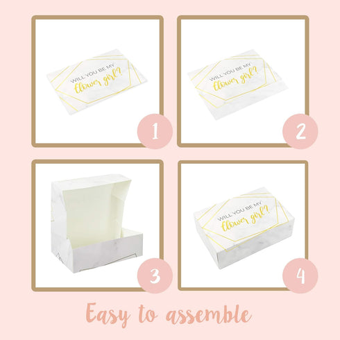 Pop Fizz Designs Flower Girl Proposal Box Set (2 Pack) | Marble Style...
