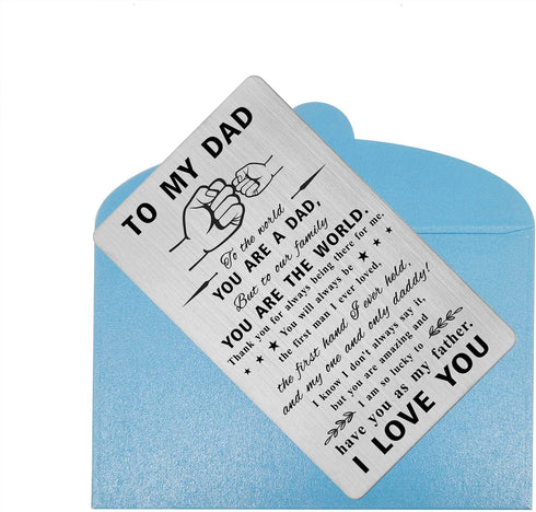 Father's Day Gifts To My Dad - Engraved Wallet Inserts Card for Dad - Father from Daughter Gift Ideas (to Our Family You're The World)...