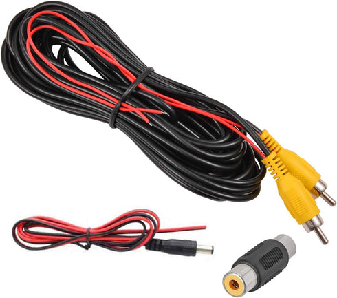 DALLUX Backup Camera RCA Video Cable,Car Reverse Rear View Camera Video Cable with Detection Wire(20FT/6m),AV Extension Cable with RCA Video Femal...