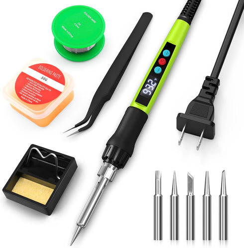 Soldering Iron Kit, 100W Soldering Gun with LED Digital Display, Adjustable Temperature 356-932? Solder Kit for Electronics, Includes Soldering Ir...