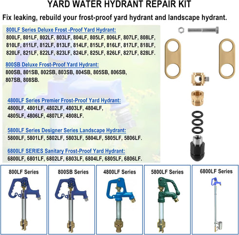 850 Sb Parts Kit Yard Water Hydrant Repair Kits & 8842 Plunger Fit for Simmons 800LF 800SB 4800LF 5800LF 6800LF Series Frost Proof Landscape Outdo...