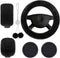 6 Pieces Set Fluffy Steering Wheel Cover Set, Soft Fuzz Handbrake Cover Gear Shift Cover, Cup Pad, Rearview Mirror Decorative Chain, Universal Car...