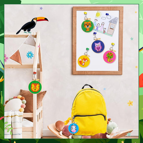 Ecoofor 9 Sets Jungle Animals Cross Stitch Kits for Kids 7-13 embroidery kit for kids Backpack Charms Cross Stitch Kits for Beginners Christmas gi...
