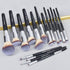 16Pcs ULTRA SOFT Black labeled Makeup Brushes set Contains large powder Flat Foundation Blending Blush Face contour Concealers Brush (16Pcs Matte ...