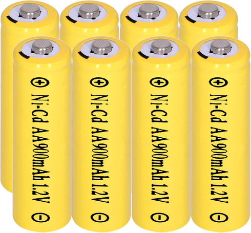 8 Packs 1.2V AA 900mAh Ni-CD Rechargeable Solar Light Batteries for Outdoor Solar Lights, String Lights, Garden Lights, Solar Wall Lights...