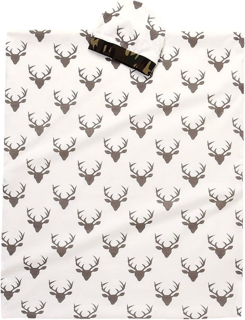 Soft Cotton Newborn Baby Swaddle Receiving Blanket Deer Printed Bath Towel with Hat Sets...