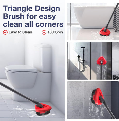 2 Pack Spin Mop Scrub Brush Head Replacement for RinseClean 2-Tank System, Hard Bristle Scrubber Brush for Floor Cleaning Accessories (Not Fit for...