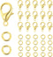 ALEXCRAFT Lobster Clasps for Jewelry Making, 150pcs 10mm Lobster Claw Clasps with Open Jump Rings Necklace Bracelet Extender 14K Gold Claps for DI...