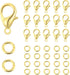 ALEXCRAFT Lobster Clasps for Jewelry Making, 150pcs 10mm Lobster Claw Clasps with Open Jump Rings Necklace Bracelet Extender 14K Gold Claps for DI...