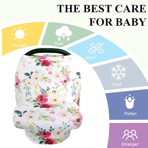 Stretchy Baby Car Seat Cover for Baby Boys and Girls, Multiuse - Nursing Breastfeeding Covers, Shopping Cart/High Chair/Stroller Covers, Infinity ...