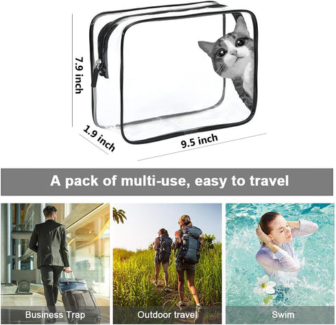 Toiletry Bags Makeup Bags & Cases Waterproof Plastic Bag Clear PVC Travel Accessories Bag Organizer for Men and Women Travel Business Bathroom (Tr...