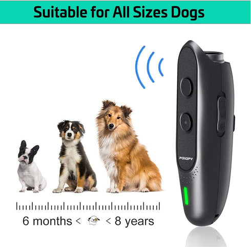 Anti Bark Device for Dog-Variable Frequency Ultrasonic Dog Bark Deterrent Rechargeable 2 in 1 Dog Barking Control Device Handheld Dog Training Too...