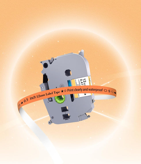 TITBIT Compatible Orange Label Tape Replacement for Brother P Touch TZ Tape 12mm 0.47 TZe-B31 Laminated Black on Fluoresent Orange Tze B31 for P T...