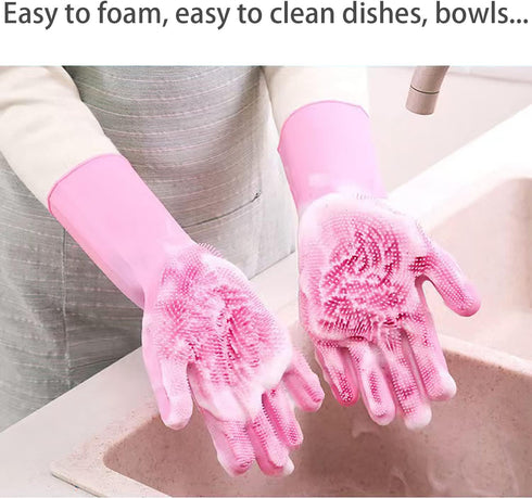 Dishwashing Gloves Kitchen Dishwashing Gloves Magic Gloves Dishwashing Brush...