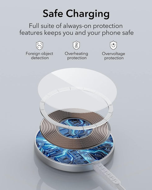 ESR HaloLock Mini Wireless Charger, MagSafe-Compatible Charger Compatible with iPhone 15/14/14 Plus/14 Pro/14 Pro Max/13/12, Strong Magnetic Lock,...