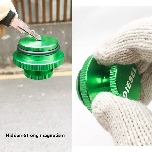 Easy to grip?Aluminum Diesel Fuel tank Cap for Dodge, ?Hidden-Strong magnetism? Ram Diesel Fuel Cap and Anti-lost rope- Aluminum DEF Cap Combo for...