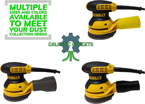 Vacuum Adapter for Dewalt or Craftsman Sanders - Dust Collection - Galactic Gadgets (2-1/2in - Yellow)...