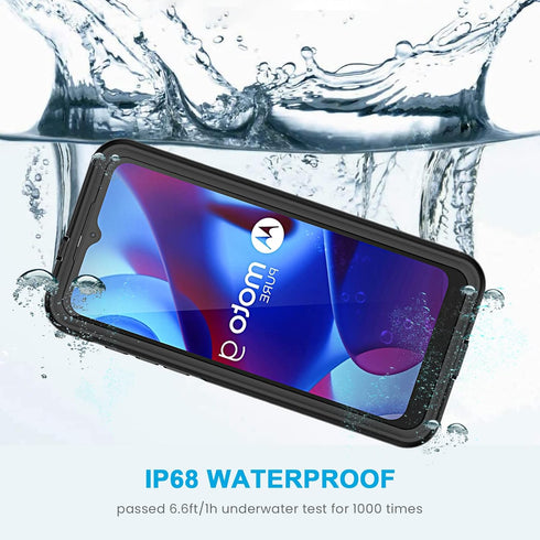 Lanhiem for Moto G Pure Case, IP68 Waterproof Dustproof with Built-in Screen Protector, Rugged Full Body Shockproof Phone Cover for Motorola G Pur...