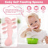 Silicone Baby Spoons Self Feeding 6+ Months, 3PCS Toddler Forks and Spoons Utensils Baby Led Weaning Teething Spoon Infant Spoons First Stage Newb...
